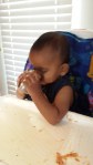 Aanya drinks water