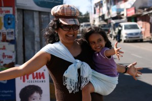 Chetana Amma walking around with Disha 