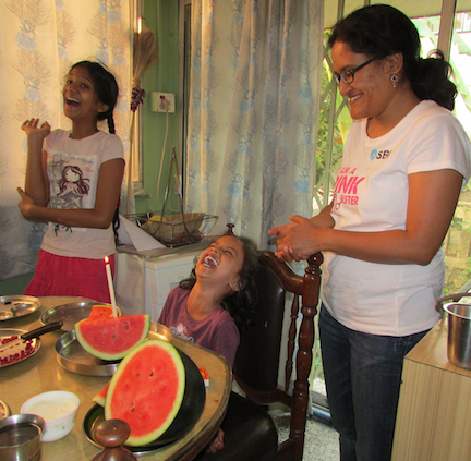 Disha enjoys a little watermelon birthday party :-)