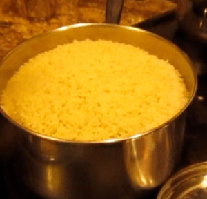 Cooked millet goes well with this stew.