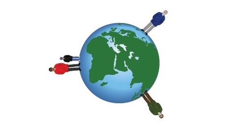 Won't some people be sideways and upside down?  Image:  Quora