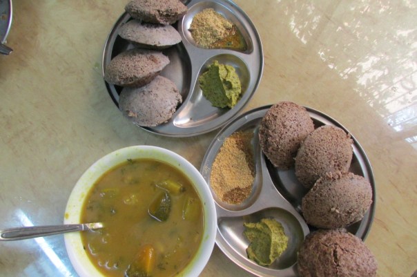 Tri-Millet Idli - made of Ragi, Sama and Proso millet along with Urad (Black Gram). 
